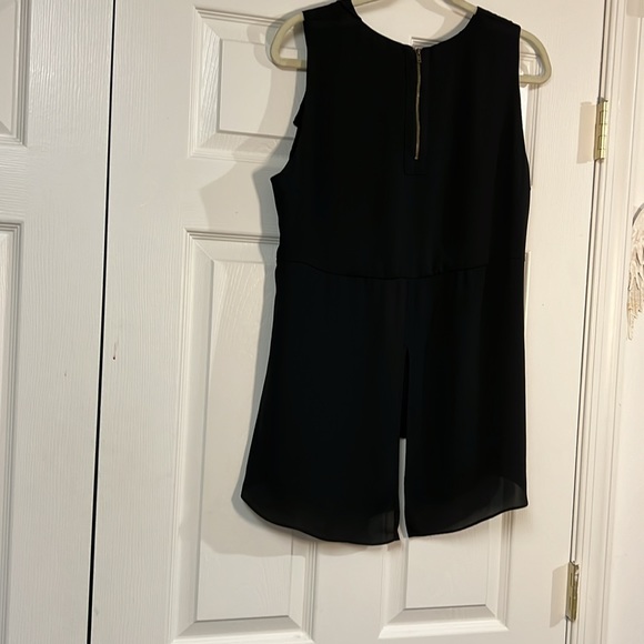 Kenneth Cole black ruffle sleeveless  layers flowy work business casual top L - Picture 8 of 10